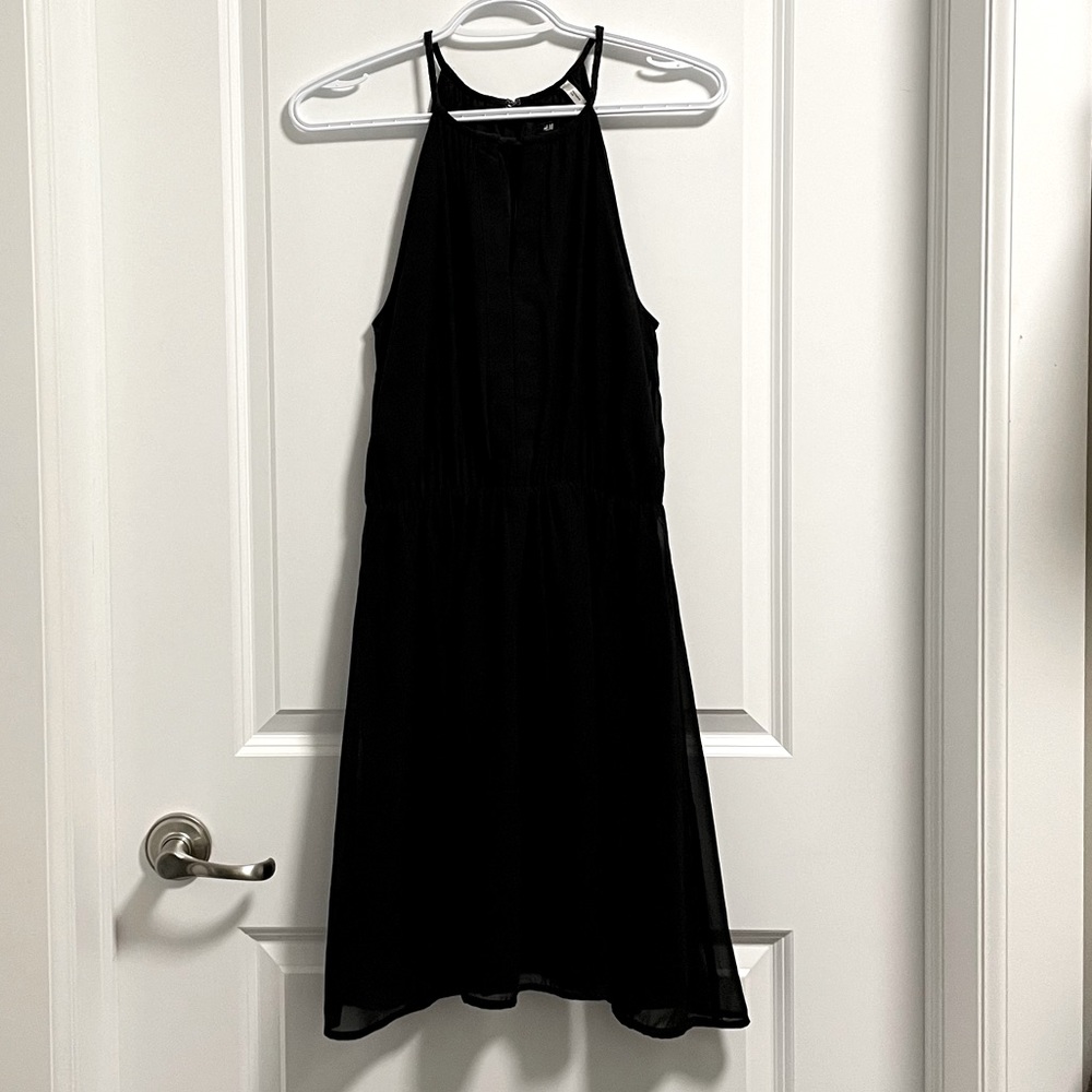 H&M black halter neck dress. Size 4
